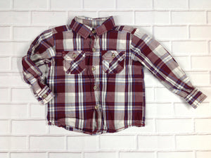 Wonder Kids Burgundy Plaid Top