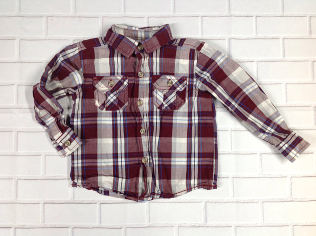 Wonder Kids Burgundy Plaid Top