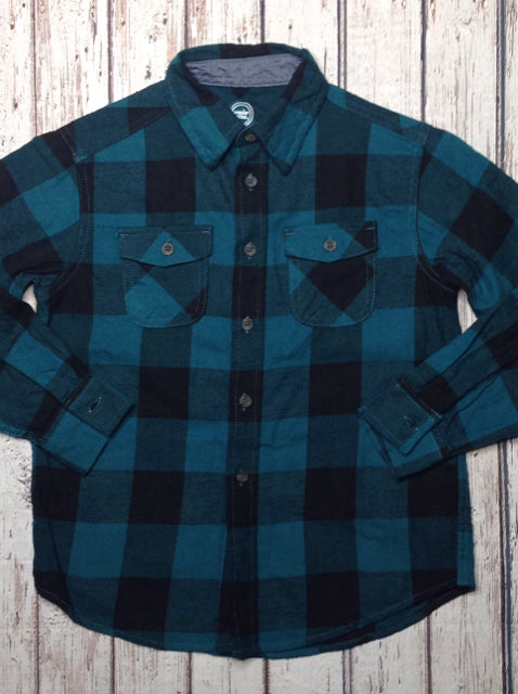 Wonder Nation GREEN & BLACK Plaid Top