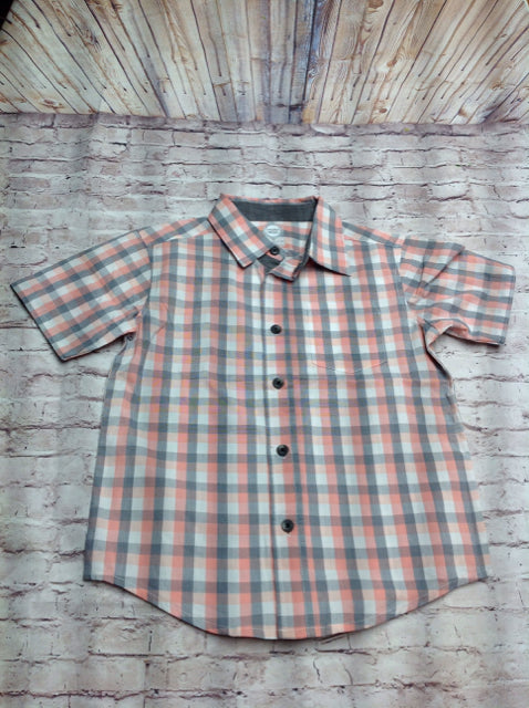 Wonder Nation Pink & Gray Checkered Top