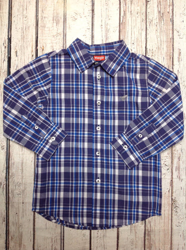 Wrangler Blue & White Plaid Top