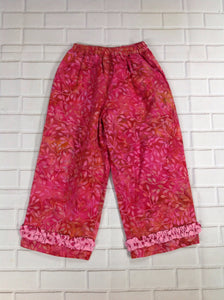 Young Colors Pink & Berry Leaves Pants