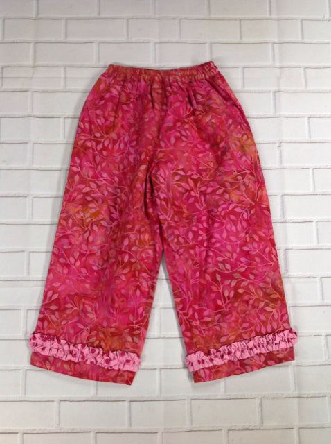 Young Colors Pink & Berry Leaves Pants