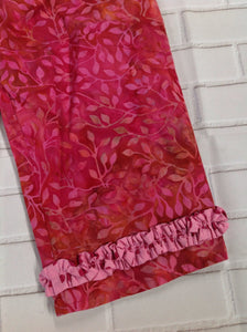 Young Colors Pink & Berry Leaves Pants