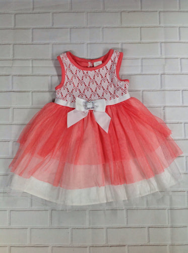 Youngland Baby WHITE & PEACH Dress