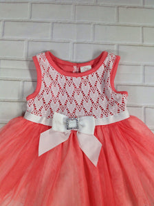 Youngland Baby WHITE & PEACH Dress