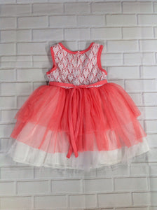 Youngland Baby WHITE & PEACH Dress