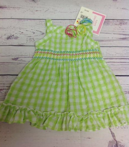 Youngland Green & White Dress