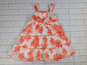 Youngland Orange Print Floral Dress