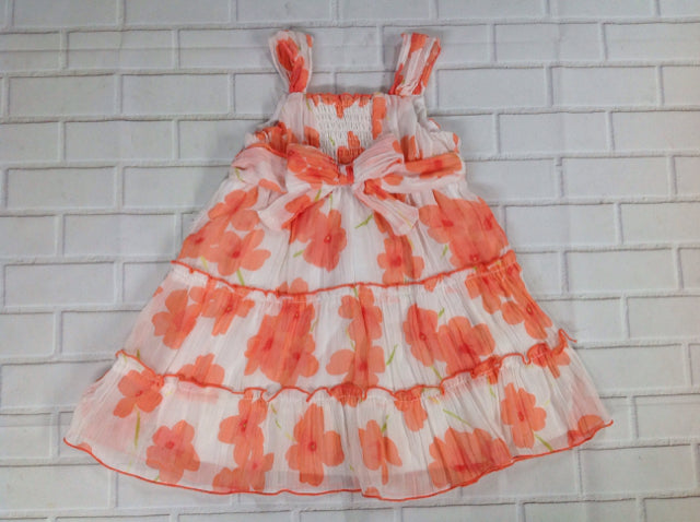 Youngland Orange Print Floral Dress