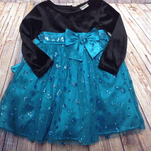 Youngland Turquoise & Black Dress
