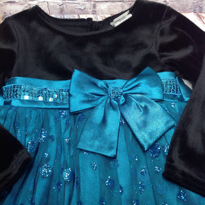 Youngland Turquoise & Black Dress