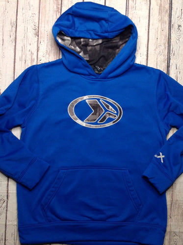 Zero Xposur Blue & Green PULLOVER HOODIE Top