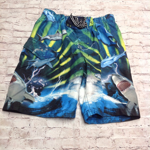 Zero Xposur Blue & Green Sharks Swimwear