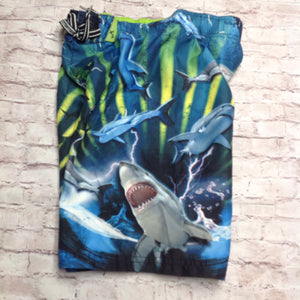 Zero Xposur Blue & Green Sharks Swimwear
